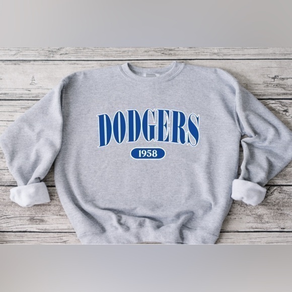 Gildan Tops - Dodgers Offset Crewneck